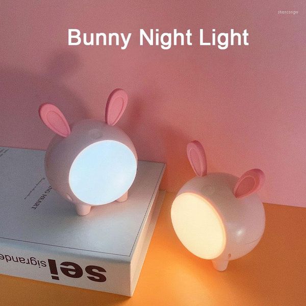 Luces nocturnas Luz LED 3ColorCharge Atenuación Protección de ojos suave Lámpara de noche para dormitorio Despertar Regalo para niños Lindo