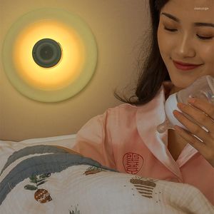 Luces nocturnas Gabinetes de luz LED Sensor de movimiento de escalera Luz nocturna con ventosa Dormitorio Baño Lámpara de cocina Iluminación interior Negro