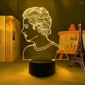 Veilleuses lumière LED célébrité Nekfeu pour les fans chambre décoration éclairage cadeau d'anniversaire alimenté par batterie couleur changeante lampe 3d