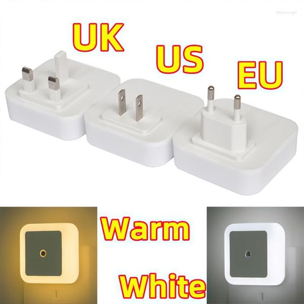 Luces nocturnas LED Control de luz de inducción UE/EE. UU./Reino Unido enchufe lámpara de pared para baños domésticos cabecera pasillo camino