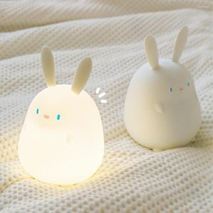 Nachtlichten LED LICHT DIMBABLE TIMER Decor Lamp USB Oplaadbare slaapkamer Siliconen voor kinderen Kinderen Babycadeau