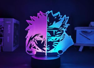 Luces nocturnas Luminaria LED Figura de anime Color doble Narutoed Uzumaki y Sasuke Uchiha Lámpara Be Dormitorio Iluminación Will Of Hol3850005