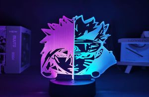 Lumières de nuit LED luminaire anime figure double couleur narutoed Uzumaki et Sasuke Uchiha lampe à dortoir