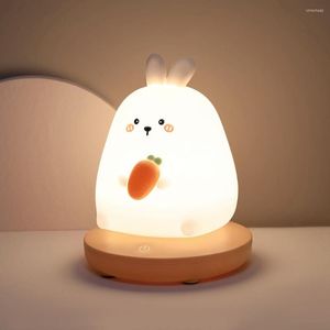 Veilleuses lumière LED pour enfants USB 3 niveaux de luminosité lampe cadeau d'anniversaire l'année tigre chambre de bébé Panda cochon lampes