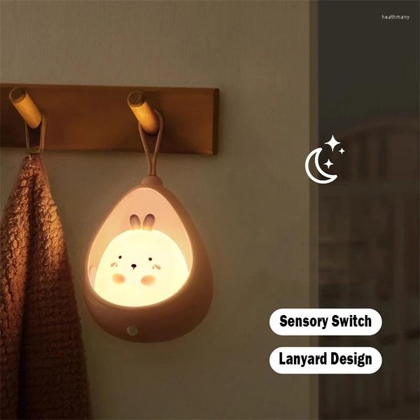 Veilleuses Led lumière corps humain Induction Usb charge décoration de la maison chevet créatif pendentif Silicone mur