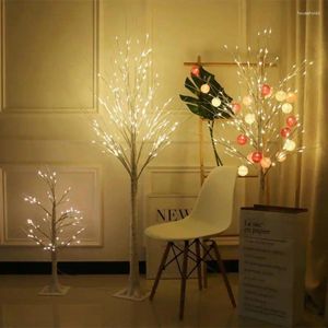 Nachtverlichting LED-licht Mini Christmas Twinkling Tree Garland White Birch Lamp voor vakantiehuis Kinderslaapkamer Decor Luminary Fairy