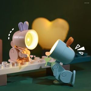 Veilleuses lumière LED Mini mignon animal de compagnie bricolage Kawaii cadeau dessin animé lampe de Table pliante enfants chambre chevet chambre salon décor