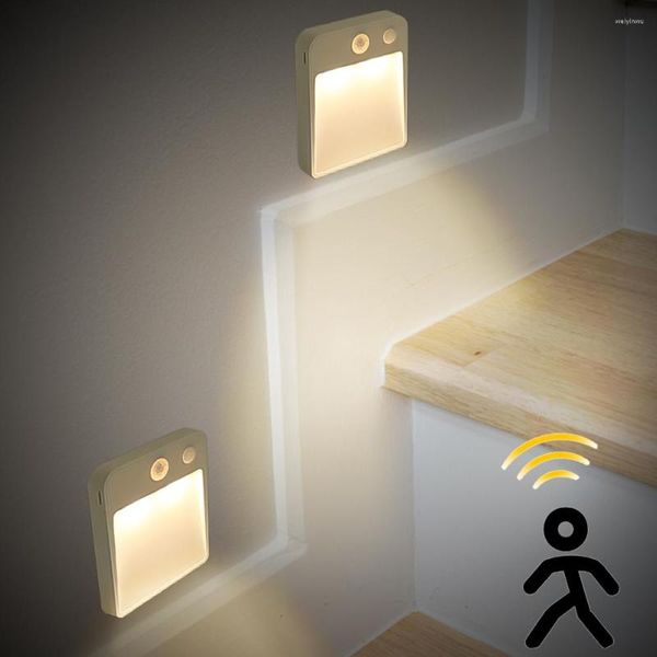 Veilleuses lumière LED détecteur de mouvement armoire à piles lampe décorative murale pour couloir voie garde-robe éclairage intérieur