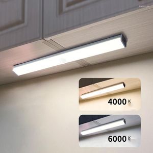 Veilleuses lumière LED capteur de mouvement sans fil USB Rechargeable sous armoire pour cuisines salle de bain Bedro