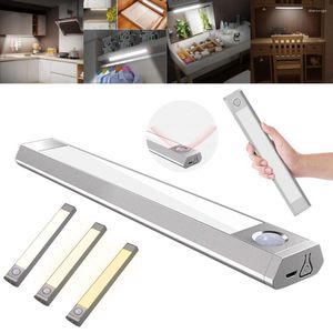 Nachtlichten LED Licht Motion Sensor Wireless USB -oplaadbare lamp voor EL Wardrobe Slaapkamer Keukenkast