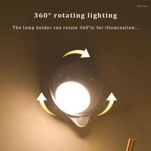 Veilleuses lumière LED capteur de mouvement sans fil USB recharge allée escalier chambre chevet pour lampe d'armoire de cuisine
