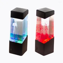 Lumières de nuit à LED Simulation de méduse lampe de méduse pépinière USB Table de chevet à puces pour le salon de la chambre