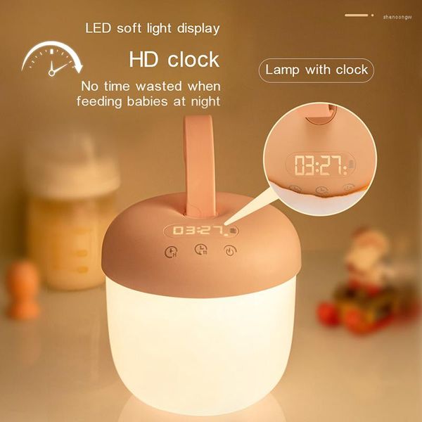 Veilleuses LED lumière trois couleurs réglable interrupteur tactile synchronisation télécommande USB charge Portable bébé chambre décoration de bureau