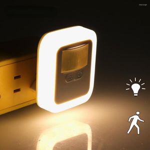 Nachtlichten LED Light Us Plug met Smart Motion Sensor Kinderlamp voor kinderen voor kamerrap Kastgad Decoratieve muur