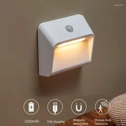 Luces nocturnas, luz Led, carga USB, pasillo, baño, Sensor de inodoro, lámpara de emergencia, armario, estantería, inducción