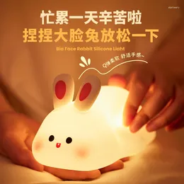 Luces nocturnas Luz LED Lámpara recargable USB Sensor táctil Silicona Estado de ánimo Panda Ovejas para decoración de dormitorio para niños