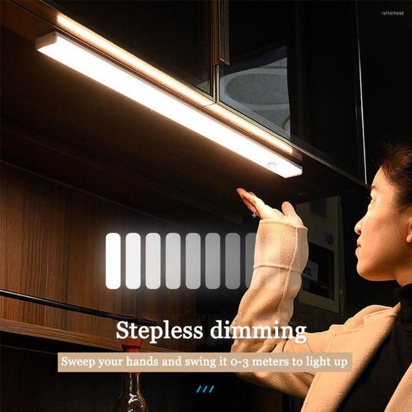 Veilleuses lumière LED sans fil capteur de mouvement bande magnétique USB lampe cuisine armoire armoire chambre éclairage