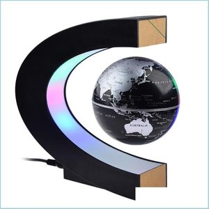 Veilleuses Led Lévitation Magnétique Électronique Globe Flottant Carte Du Monde Anti Lumière Décoration De La Maison Nouveauté Cadeau D'anniversaire Drop Deliv Dhzsk