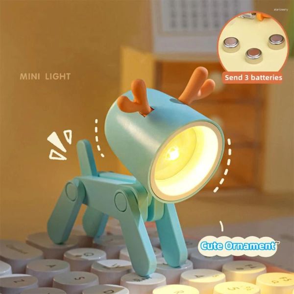 Veilleuses LED Mini lumière mignon animal de compagnie pliable lampes de bureau multifonctionnel ornement de bureau cadeau pour enfants