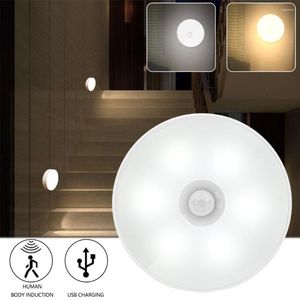 Veilleuses LED Capteur de Mouvement Lumière USB Veilleuses Lampe Rechargeable Contrôle Intelligent Pour Cuisine Chambre Escaliers Cabinet Allée