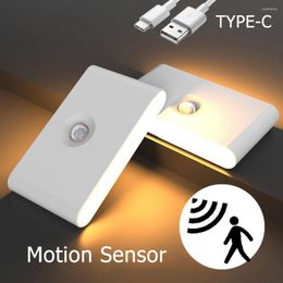 Luces nocturnas Led Sensor de movimiento Zoyaloo Inductie humano Carga USB Up Down Verlichting Keukenkast Slaapkamer Gang Lamp