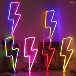 Nachtverlichting LED Neon Sign Lightning Wandlamp USB Room Decor voor kinderen Baby Bruiloft Slaapkamer Decoratie