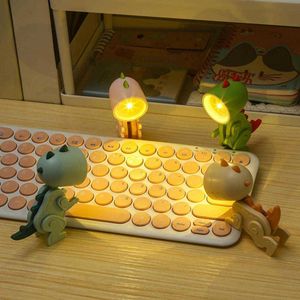 Luces nocturnas LED luz nocturna plegable con batería iluminación suave ahorro de energía decorativo DIY lindo dibujos animados dinosaurio lámpara de escritorio ornamento P230325