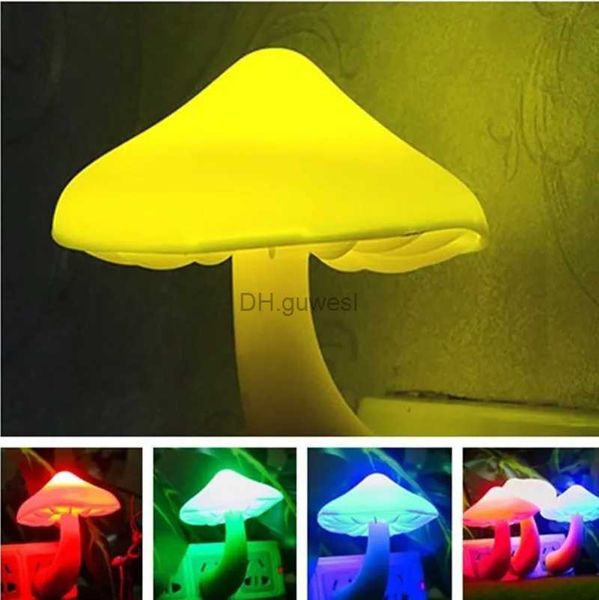 Veilleuses LED veilleuse champignon lampe prise Type ue prise américaine 220V capteur de lumière décor à la maison belle atmosphère éclairage YQ240207