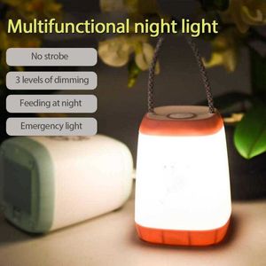 Nachtlichten LED Nachtlichten USB Oplaadbaar kampeerlicht draagbare lantaarns bedlamp voor slaapkamer woonkamer oogbescherming slaaplamp P230331