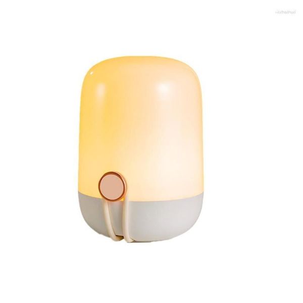 Veilleuses LED Lampe de chevet rechargeable à gradation continue portable avec corde changeante de couleur pour chambres à coucher salon