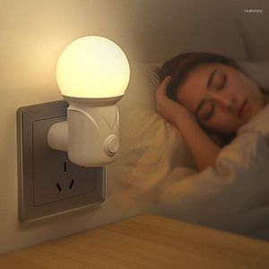 Veilleuses LED Plug-in lumière 2 couleurs bébé soins infirmiers yeux sommeil chambre prise économie d'énergie mignon couloir lampe balcon