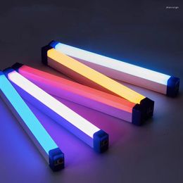 Nachtlichten LED RGB Lichte pography vul kleurrijke sfeer lamp buisstick oplaadbaar kamer decor met magneet