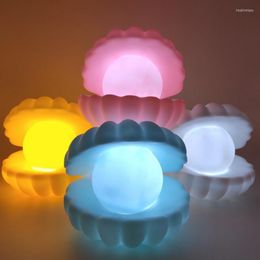 Lights Night LED Shell Pearl Light Streamer Mermaid Fairy Lamp For Bedside No￫l cadeau Couade de chambre Home Decoration Bureau