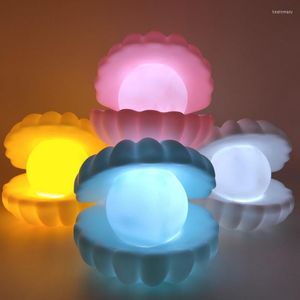 Lights Night LED Shell Pearl Light Streamer Mermaid Fairy Lamp For Bedside No￫l cadeau Couade de chambre Home Decoration Bureau