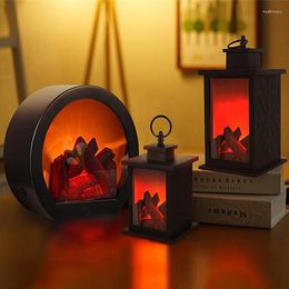 Luces de noche Led simulación chimenea lámpara llama estilo nórdico Halloween Navidad decoración del hogar dormitorio sala de estar cocina