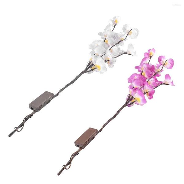 Veilleuses LED Simulation Orchidée Branche Lumineuse Fleurs Éclairées Bureau Vase Fleur Lampe Premium IP44 Étanche