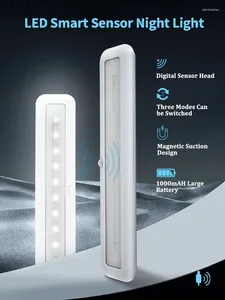 Capteur de mouvement de lumière de nuit LED Smart Mouvement d'urgence Éclairage automatique 1000mAh lampe d'armoire rechargeable pour chambre à coucher