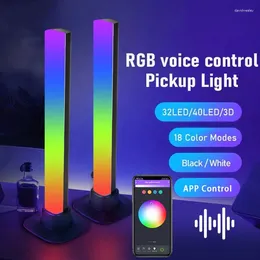 Night Lights LED Smart Pick -up Light RGB Symphony Sound Control Music Rhythm Rhythm Ambient Lamp met app voor tv Compute gaming Desktop Decor