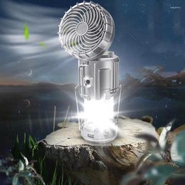 Veilleuses LED solaire Camping Portable avec ventilateur lumière Rechargeable suspendus tente poisson lampe de Camp multifonctionnelle