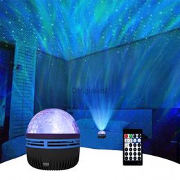 Veilleuses LED galaxie étoilée veilleuse rotative étoile lune lampe Aurora lumière atmosphère décor lampes lumière YQ240207