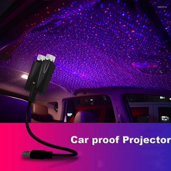 Lumières nocturnes LED Starry Sky Projecteur DC 5V USB Galaxy Star Laser Laser pour le toit de la voiture Amosphère Plafond Decor