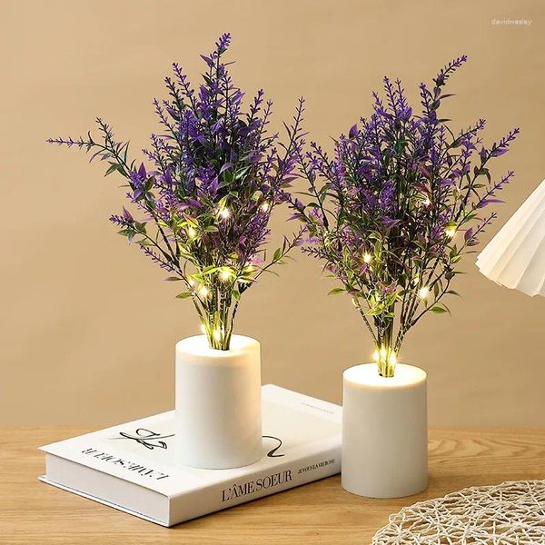 Luces nocturnas LED de mesa Bonsai Light Mini árbol de Navidad Lámpara de mesa Lavanda Rosa Girasol Mesita de noche Luces decorativas de hadas