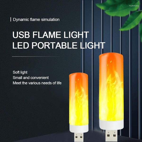 Nachtlichter LED USB Flamme Lampe Computer Mobile Power Lade Mini Tragbare Simulation Retro Innen Atmosphäre Beleuchtung Stecker Licht