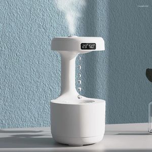 Lumières de nuit lumière anti-gravité goutte d'eau suspension temps sablier fontaine avec humidificateur lampe à LED