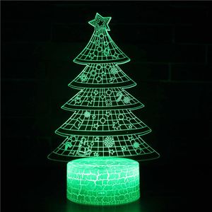 Nachtverlichting Licht voor Kinderen Kerstboom 3D Illusion Lamp met afstandsbediening 16 Kleurveranderende Xmas Gift Kind Baby