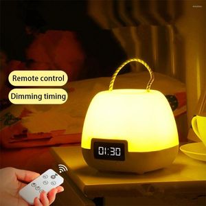 Veilleuses Lumière Télécommande Lampe LED Surface Lisse Veilleuse Salon