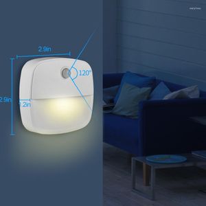 Luces nocturnas lámpara inteligente sensor de movimiento de movimiento lámpara LED para batería para lámparas de noche