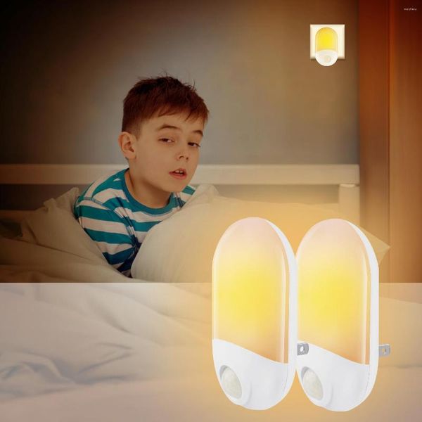 Veilleuses lumière avec prise ue capteur de mouvement intelligent lampe à LED mur pour la maison WC chevet couloir voie