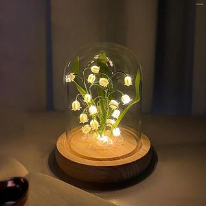 Veilleuses de fleurs de muguet, lumière de bricolage, dôme éclairé pour fête de noël, mariage, décoration de chambre à coucher, cadeau