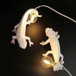 Veilleuses lézard applique nordique LED résine Animal caméléon veilleuse lampe de chevet salon décor à la maison luminaire Q231114